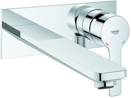 Grohe Lineare Waschtischarmatur 23444001 chrom, 2-Loch-Wand-Armatur, Ausladung 207mm
