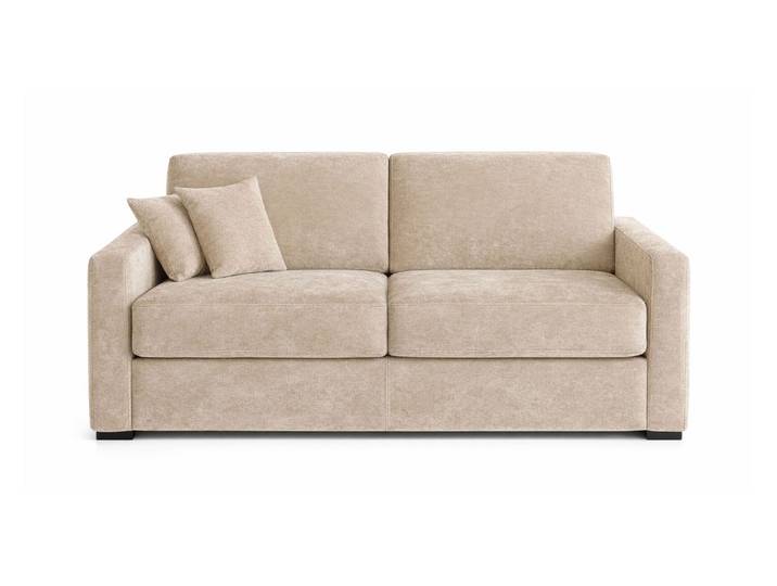 PASSY - Canapé convertible 4 places - Velours, Beige