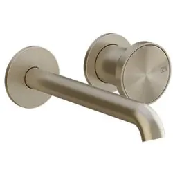 Gessi Origini Fertigmontageset Waschtisch-Einhebelmischer mit Auslauf, zwei Rosetten, 66088149, Farbe: Finox Optik
