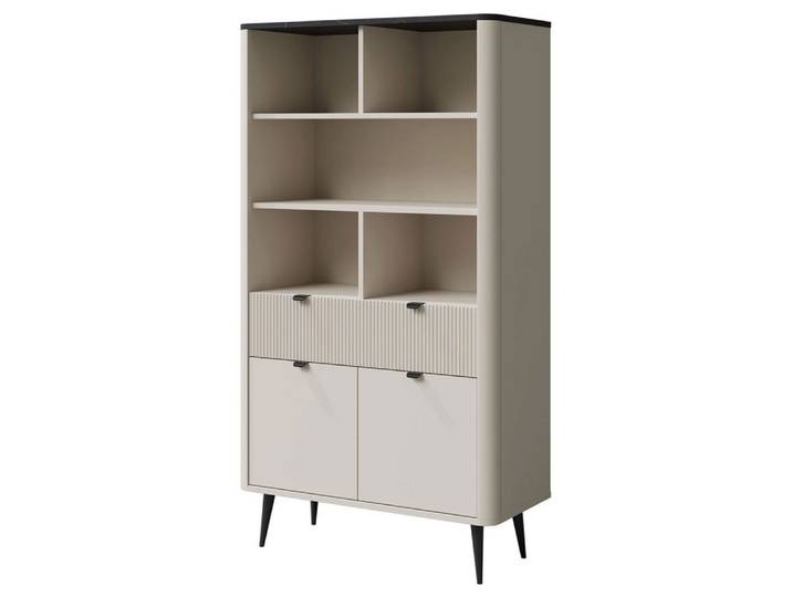 Feldmann-Wohnen Regal Marly, mit Schubladen, offene und geschlossene Fächer 1-tlg., 90x40x163cm Kaschmir / Graustein