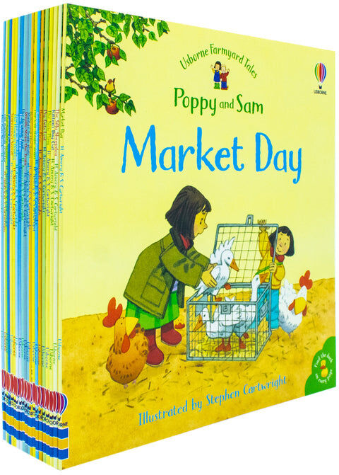 Usborne Farmyard Tales Poppy and Sam 20 Books Collection Box Set – Early Reading Collection for Kids