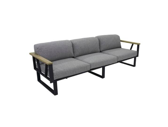 Zebra Belvedere 3-Sitzer Loungesofa, verstellbar, graphite - Tuva tweed grey Industrial