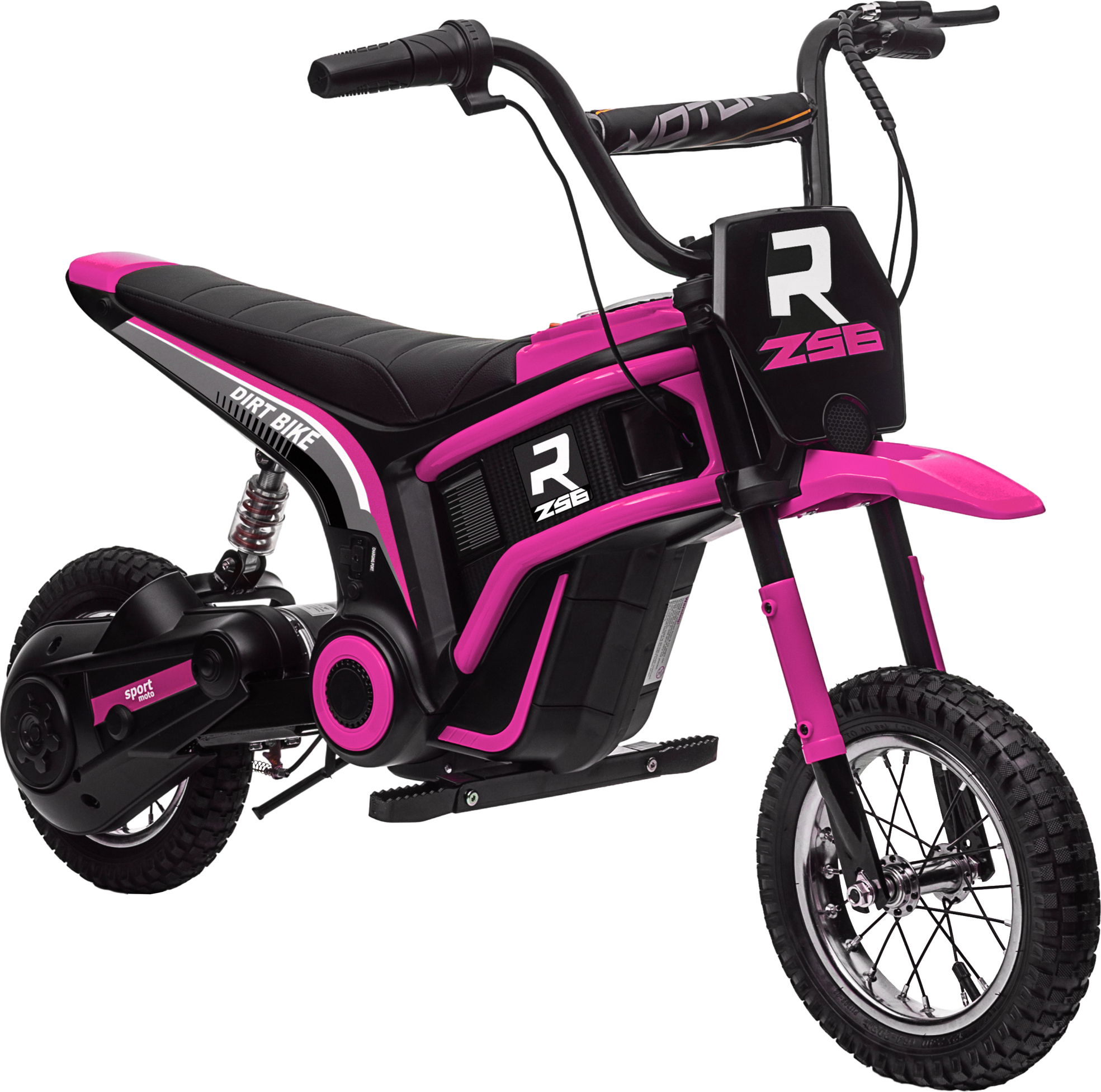HOMCOM Elektro Motorrad Kinder Elektromotorrad mit 24V 350W Motor, 8-16 KMH Geschwindigkeitsmodus, 12 Zoll Luftreifen, Elektromotorrad mit Musik Scheinwerfer, Moto Cross für Kinder 8-12 Jahre Rosa