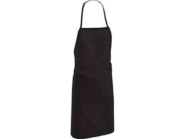 Erwin Müller Kinder-Schürze, Koch-Schürze, Küchenschürze Uni 100% Baumwolle schwarz Größe 50x65 cm - verstellbare Halsschlaufe, mit Aufsatztasche und Bindeband