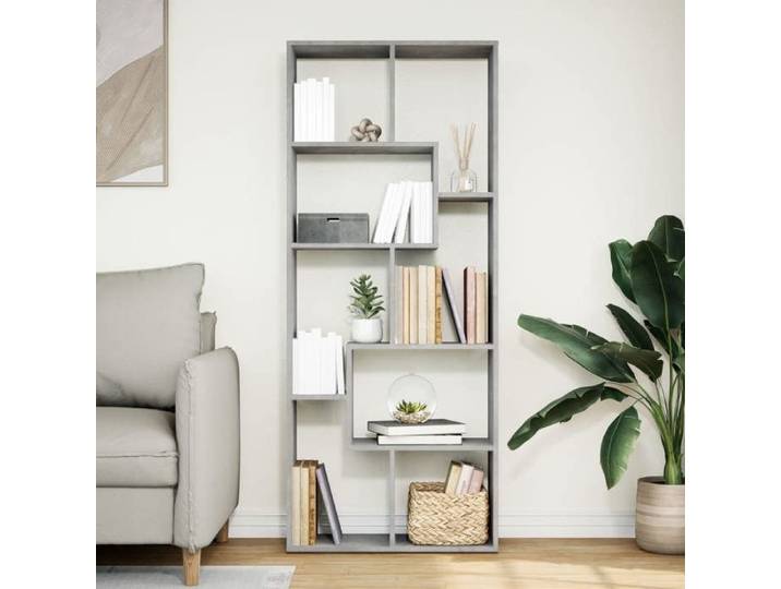 Remise Bibliothèque - Étagère séparatrice de pièce gris béton 67 x 25 x 161 5 cm JILIMAISON2025 12992764