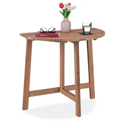 Relaxdays Halbrunder Klapptisch aus Holz Braun