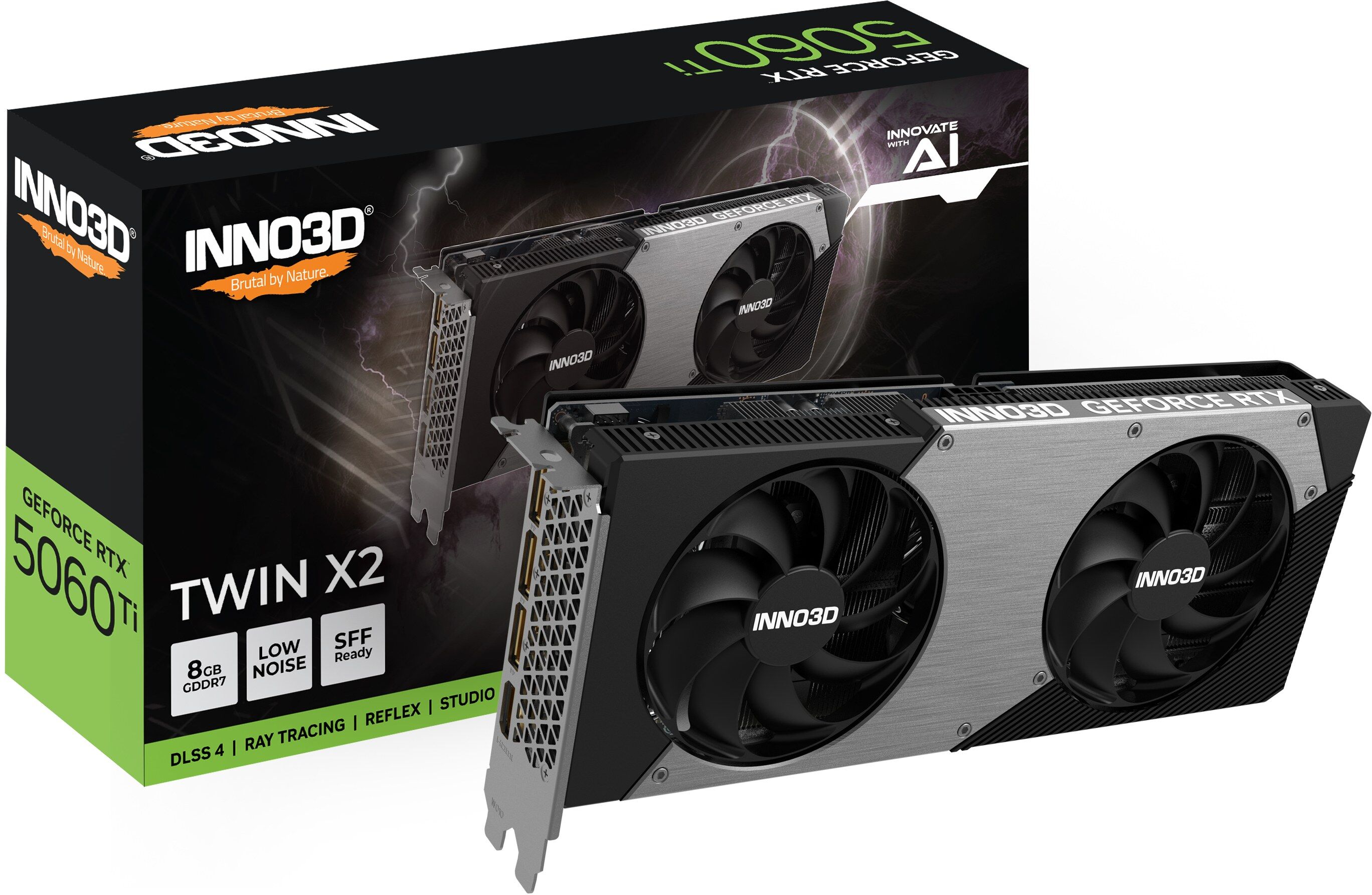 Inno3D GeForce RTX 5060 Ti TWIN X2 8GB GDDR7 Graphics Card - Black