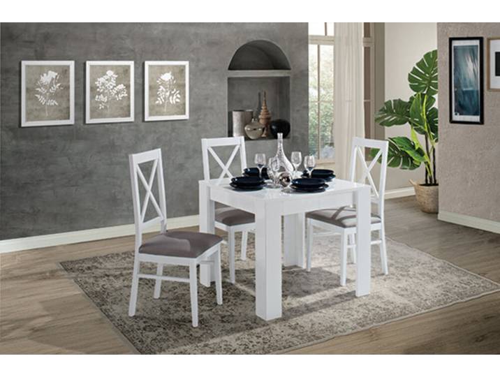 Table de repas carrée extensible Idea Blanc Brillant - Basika