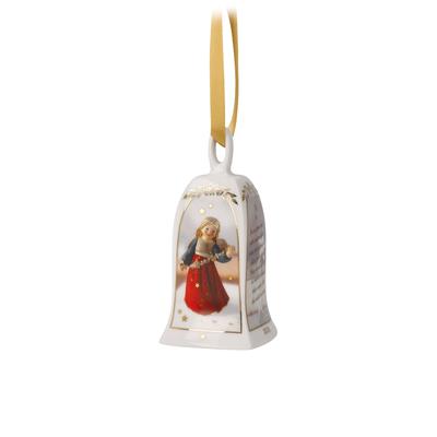 Dekohänger GOEBEL "Jahresglocke 2026", weiß (bunt), B:5cm H:5cm T:10cm, Dekohänger, Mit aufwändiger Echtgoldauflage