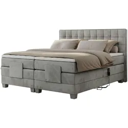 Motor Boxspringbett mit Bettkasten  ¦ grau ¦ Maße (cm): B: 188 H: 118
