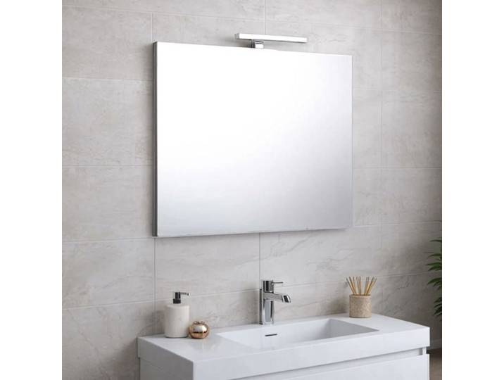 MIROIR DE SALLE DE BAIN 90X60 AVEC APPLIQUE CHROMÉE À LED