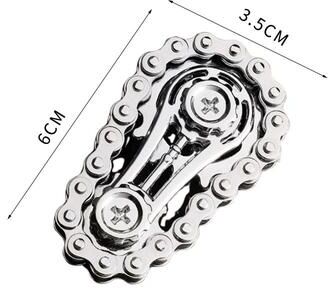 Inspire Daily Merch Antistress Cool Sprockets Fidget Gyro Spinner Anxiety Relief Metal Bike Chain EDC Toy sliver