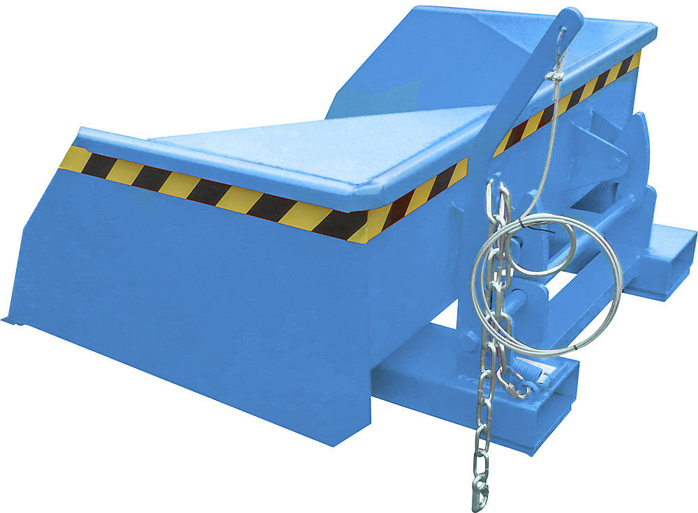 Staplerschaufel BSM, mechanisch mit Öffnung für Gabelzinken, Volumen 0.5 m³, lichtblau RAL 5012 eurokraft pro