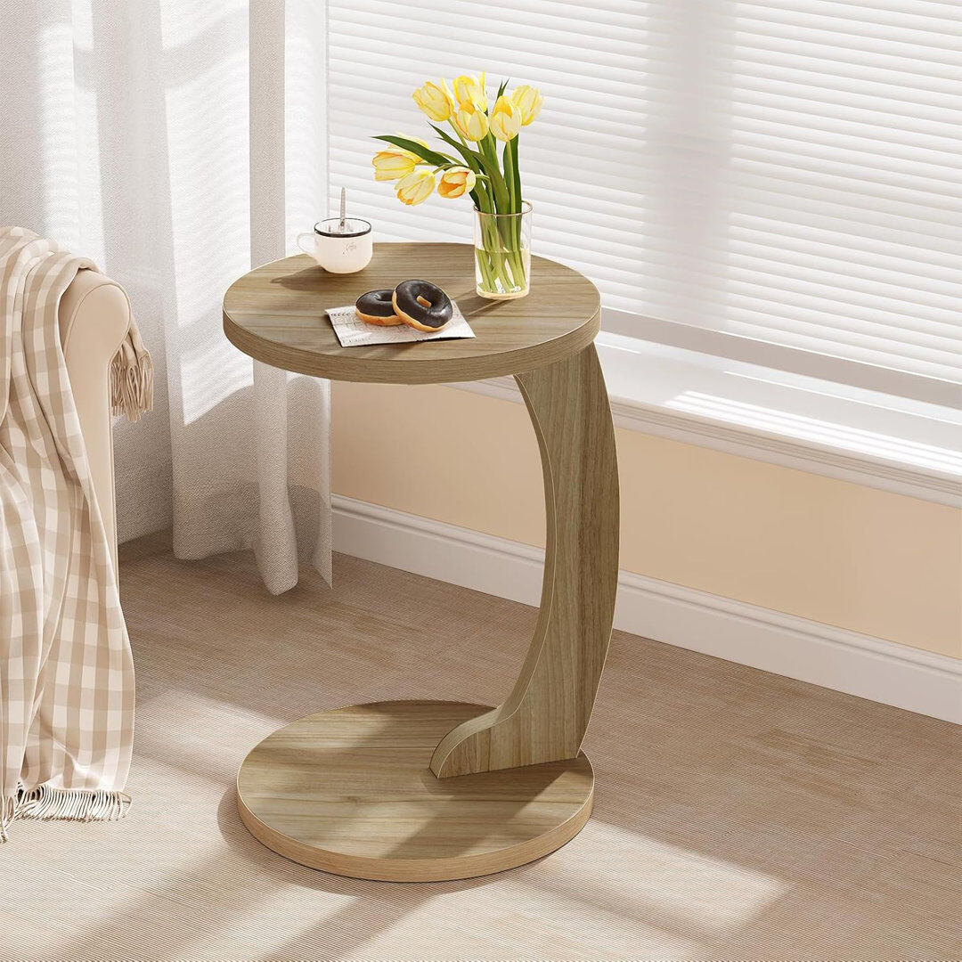 WOLTU Abstract End Table Light Oak