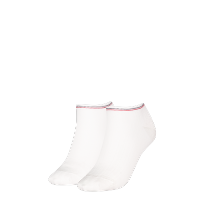 Sneakersocken TOMMY HILFIGER "TH WOMEN SNEAKER 2P SHINE", Damen, Gr. 35-38, weiß, Materialmix, unifarben, Socken Sneakersocken, mit feuchtigkeitsableitender Technologie