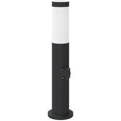 vidaXL Pollerleuchte mit Auslass 50 cm Edelstahl IP44