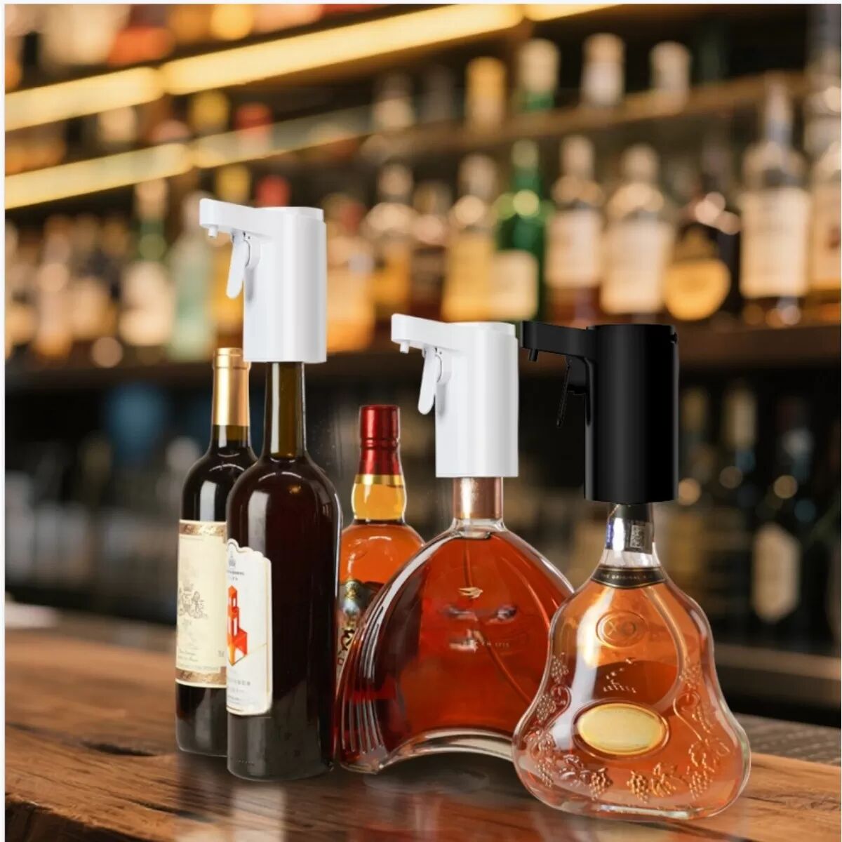 INF Distributeur de vin à capteur intelligent - Pompe à alcool automatique rechargeable USB, commande tactile et dosage réglable Blanc