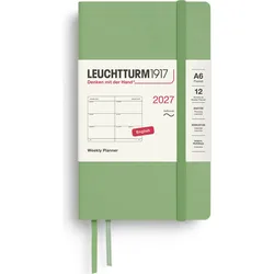 Leuchtturm 1917 Wochenplaner 2027 EN A6, Softcover, Hellgrün
