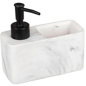 Wenko Spülmittelspender Resa 54668100, weiß, aus Kunststein, Füllmenge 150 ml