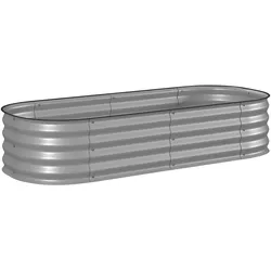 PFLANZENBEET, Kräuterbeet für Garten, Balkon, Silber, 150 x 62 x 30 cm