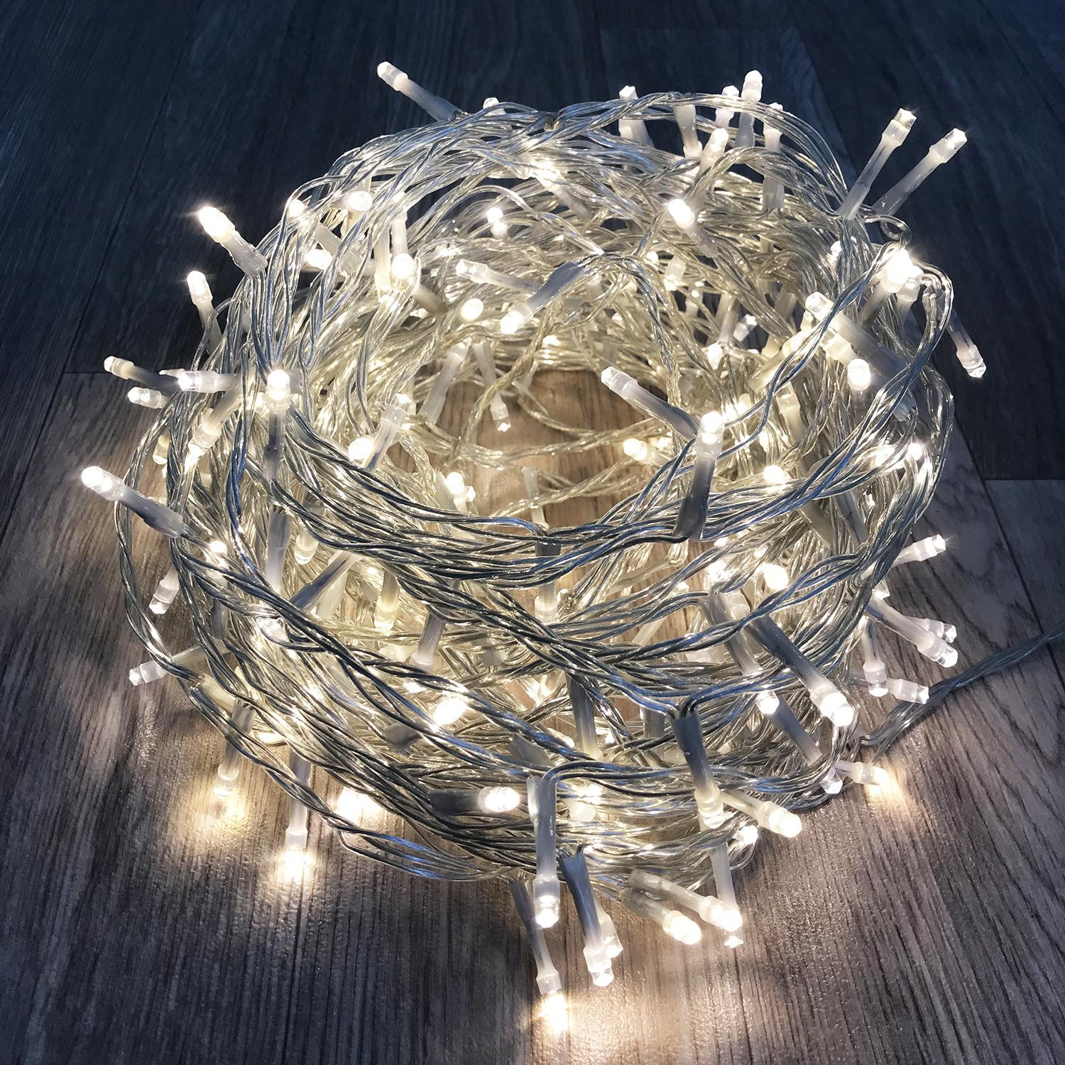 Mojawo LED-lichtketting met 96 lampjes, kerstverlichting, warm wit
