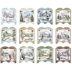 REDDY Grußkarten-Set Weihnachtliche Paraventkarten 45tlg.