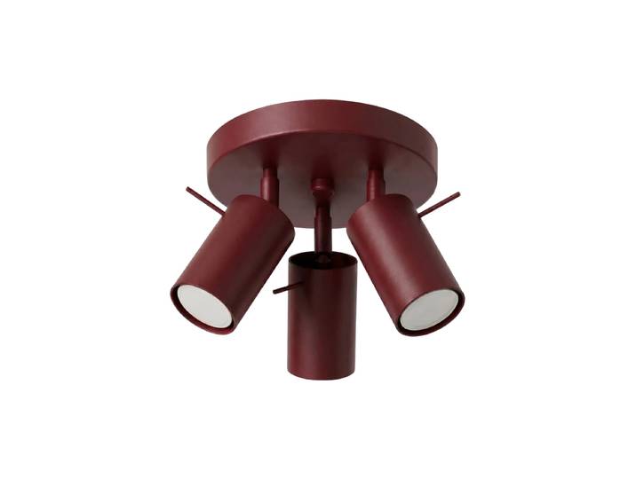 Runde Design Deckenlampe „Ring“ 3-flammig Burgundrot Sollux Lighting
