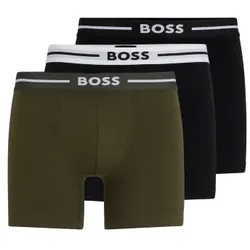 BOSS 3P Boxer Bold Brief Schwarz/Grün Baumwolle Small Herren