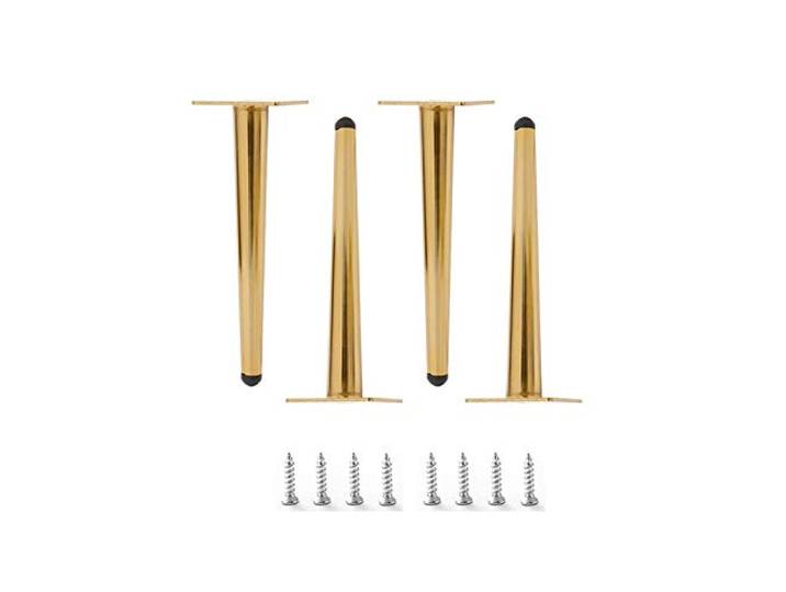 JGHITROME Möbelbeine, Möbelstützfüße, 4 x Möbelbeine, für Betten, Kleiderschränke, Schränke, Stühle, Badezimmer, rutschfest, verschleißfest, langlebig, wasserdicht, Sofa-Füße (Gold, 15 cm / 6in)
