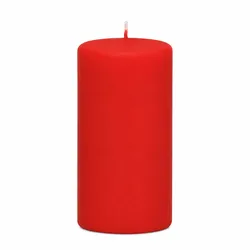 Stumpenkerzen Samt-Lack Tornado Red 12 x 6 cm, 4er Set