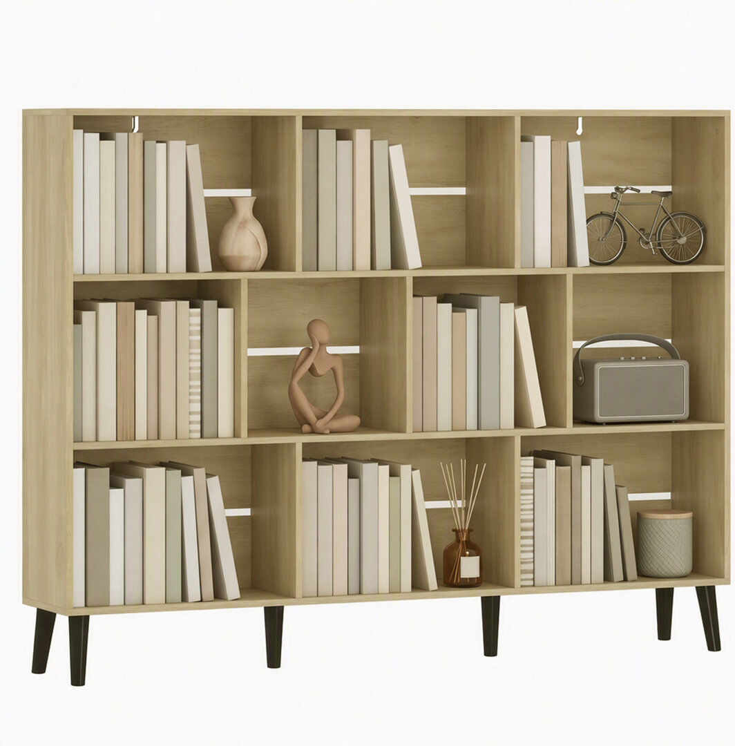 Norden Home 107 cm H x 140 cm W Bookcase Oak 107cm H X 140cm W X 24cm D