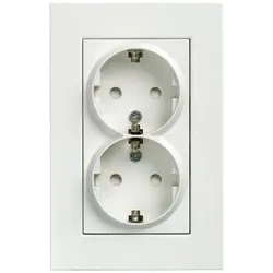 Siemens 5UB2213-3KK DELTA miro SCHUKO-Doppelsteckdose mit erh. Berühungsschutz, titanweiß, o. Krallen 5UB22133KK