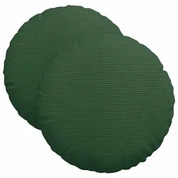 vidaXL Sitzkissen 2 stk. Cordstoff Dunkelgrün Ø 40 cm