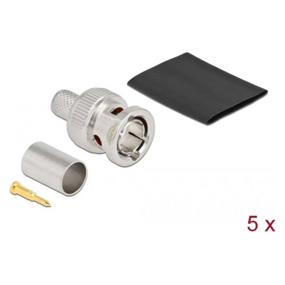 Delock BNC Stecker zum Crimpen RG6 mit passendem Schrumpfschlauch (Stecker und Verbinder) (90026)