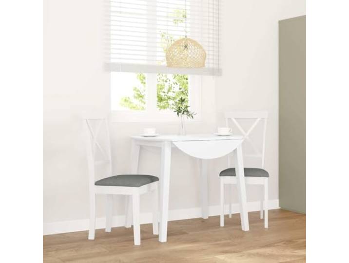 Esszimmerstühle mit Kissen 2 STK. Weiß Massivholz Gummibaum Ergonomische Rückenlehne für Komfort und Langlebigkeit **Optimierter Titel für Amazon:** Esszimmerstühle