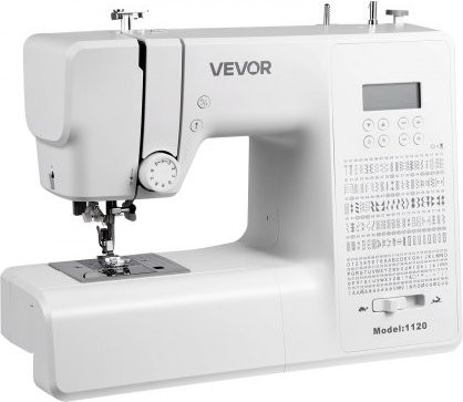 VEVOR Computergestuurde naaimachine met 200 steken, LED-scherm en voetpedaal, wit