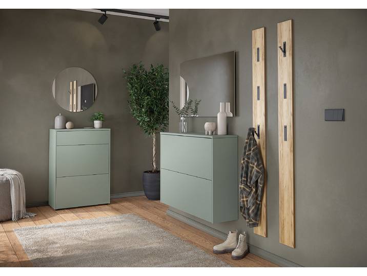 home24 Multifunctionele halkast Binetto 99 x 84 x 27cm groen/salie