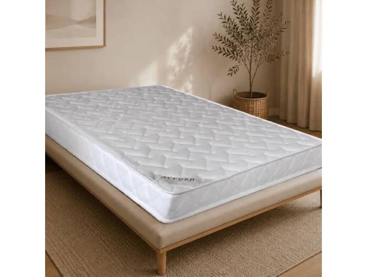 Alpes Blanc Matratze Accord, 18 cm, weich und ausgewogen, Polyurethan-Schaum, 35 kg/m³, hypoallergen, wendbar, hergestellt in Frankreich
