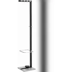 ALCO Standgarderobe Metall lackiert 35x36x178cm schwarz