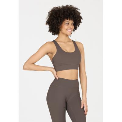Sport-BH ATHLECIA "Gaby", Damen, Gr. XS, braun, 75% Polyamid, 25% Elasthan, unifarben, BHs Sport-BH, mit mittelhohem Support und Quick-Dry-Funktion