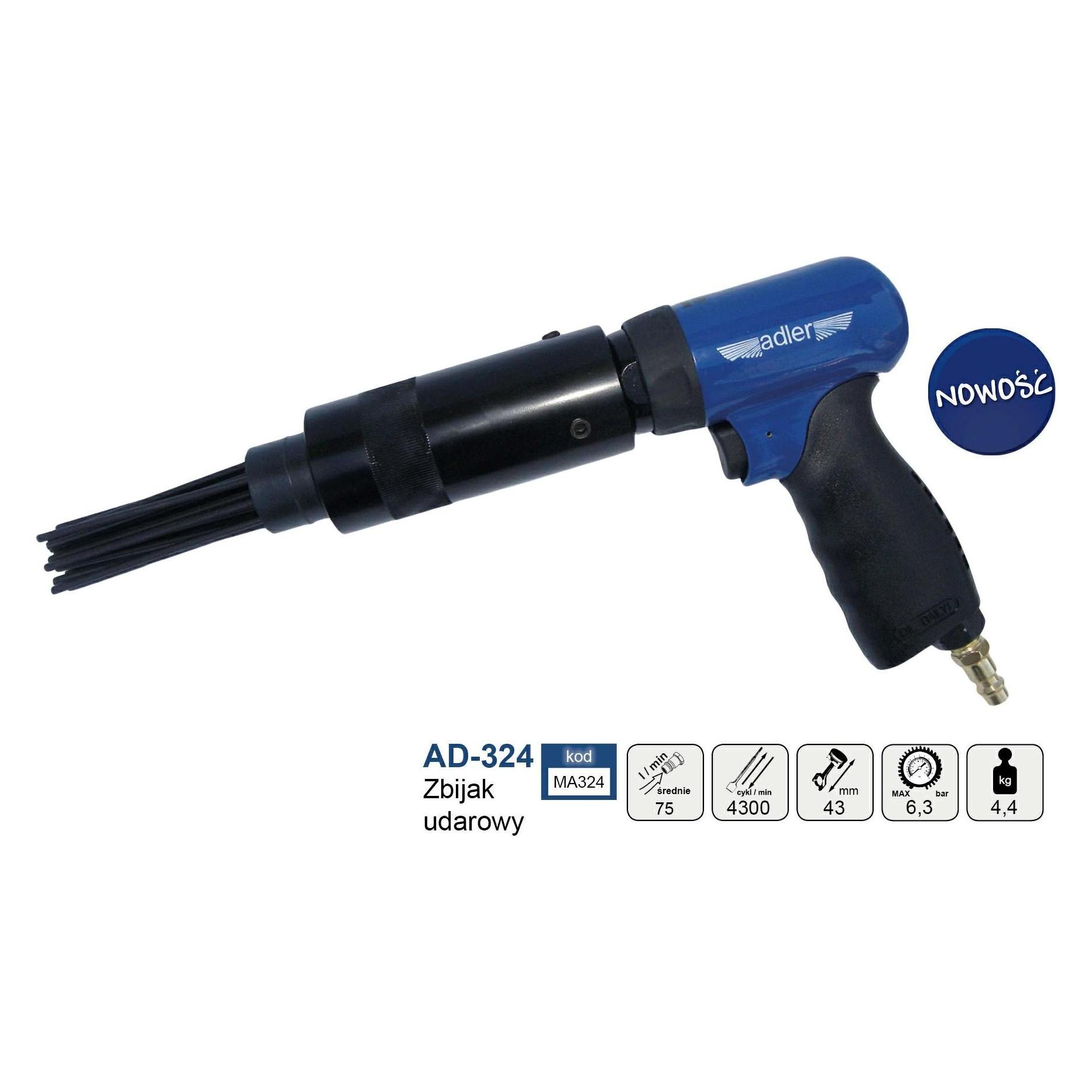 Adler Młotek Pneumatyczny Igłowy Ad-324 (Nadelentroster) (AD-324)