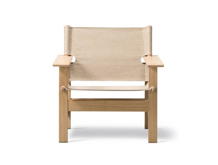 Fredericia Furniture Fauteuil The Canvas Chair Canvas naturel-pieds clair huilé