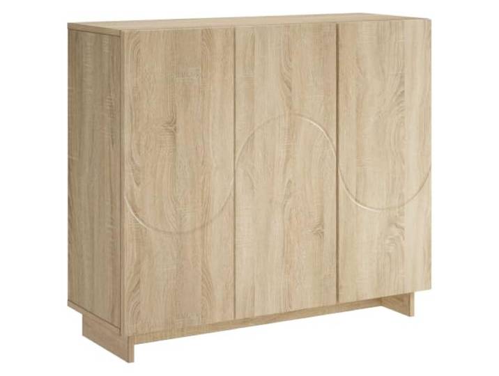 Mhdvray Sideboard Kommode 85,5x31x75 cm Sonoma Eiche mit 3 Türen Kompakter Mehrzweckschrank für Esszimmer und Flur: Robuste Konstruktion mit verlässlicher Tragkraft und Staubschutz.
