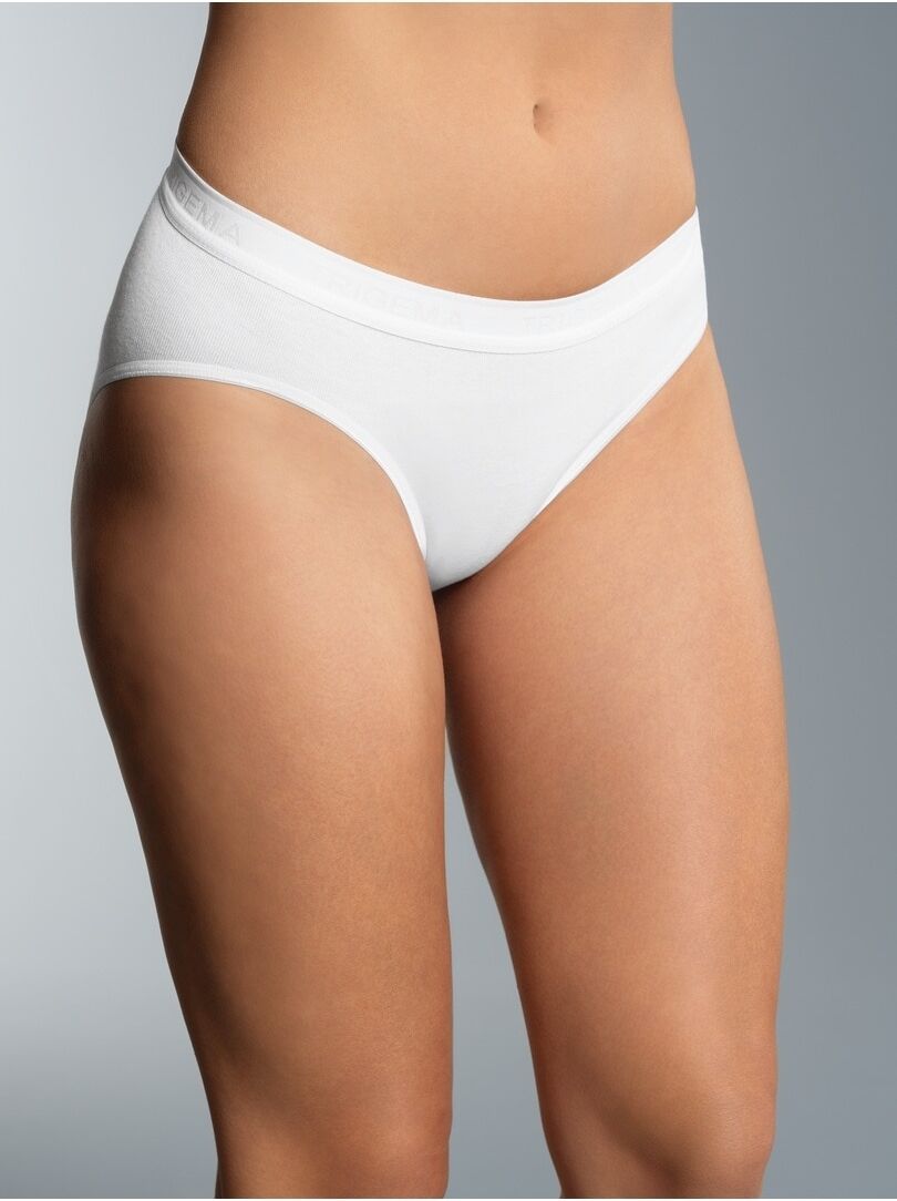Hüftslip TRIGEMA "TRIGEMA Hüftslip im Doppelpack", Damen, Gr. 3XL, 2 Stk., weiss (weiß), 100% Baumwolle (Bio-Baumwolle kbA), Unterhosen Hüftslip weiß 3XL, 2 Stk.