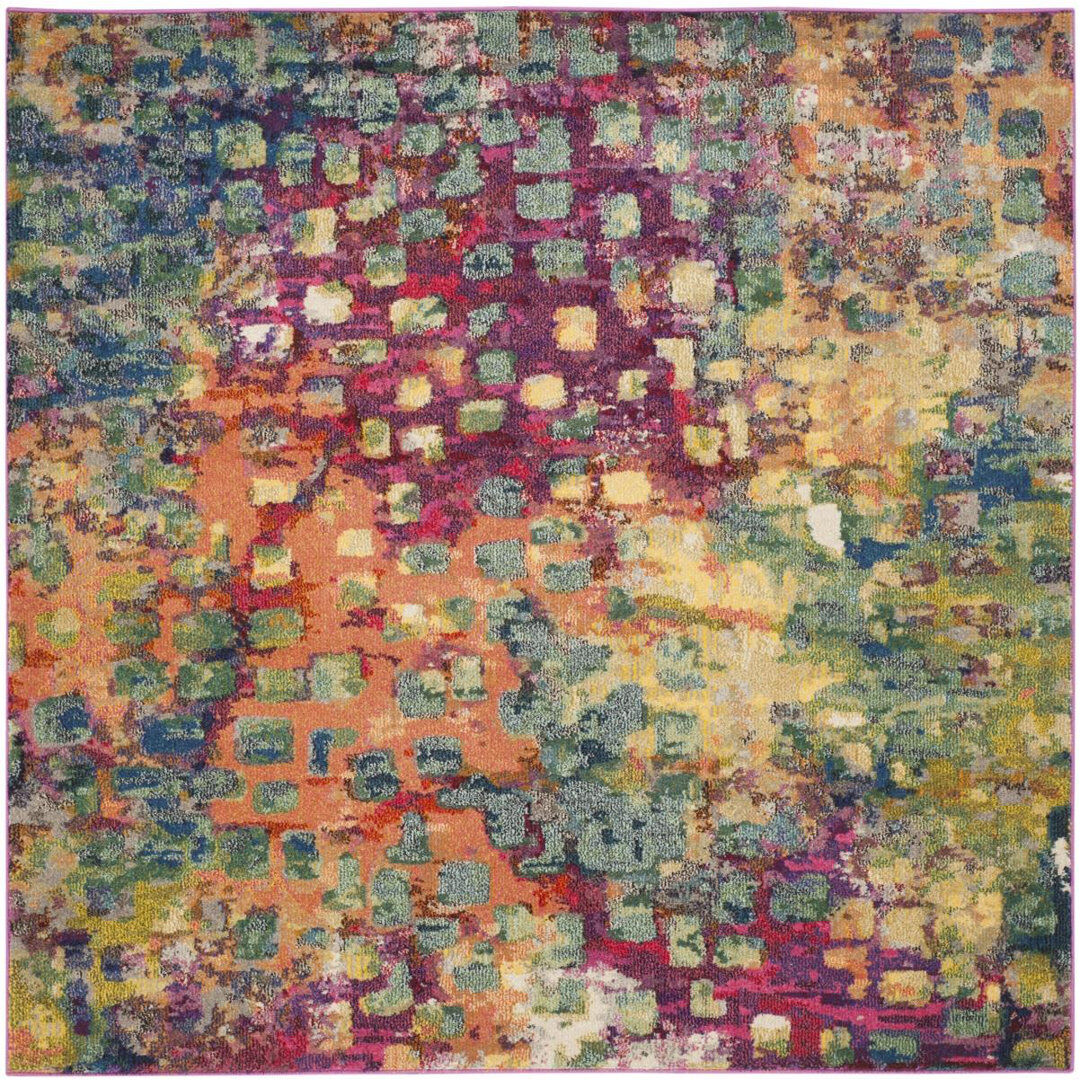 Safavieh Abstract Area Rug Purple;Pink;Yellow Square 152cm