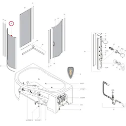 Hansgrohe Scheibe gerundet ESG Pharo für Whirlpool 200, 97422000 97422000