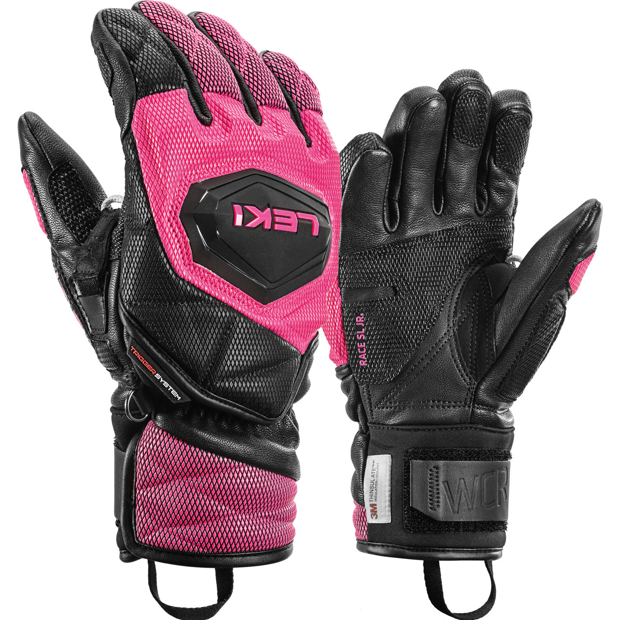 Leki Kinder Skihandschuh WCR VENOM 3D black/pink - 6,0