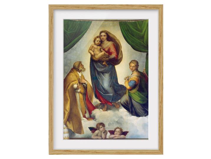 Bild Die Sixtinische Madonna IV Teilmassivholz Eiche, naturbelassen Multicolor 50 x 70cm