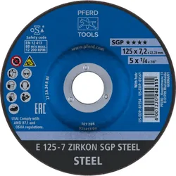 PFERD TOOLS Schruppscheibe E ZIRKON Speziallinie SGP STEEL für Stahl - 62212737