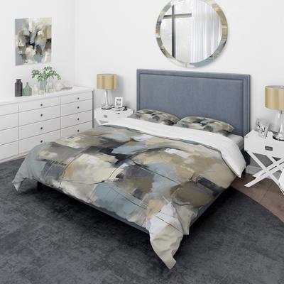 DESIGN ART "Designart ""Beige And Grey Unbounded Creativity I"" Beige Modern - Bedding Cover Set With Shams"